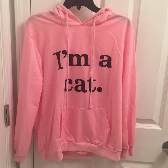 Sweaters - NWOT “I’m a cat” hoodie with cat ears on the hood
